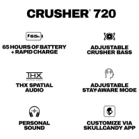 Наушники SkullCandy CRUSHER 720 Черный Беспроводные + Проводные/ Персональный photo 12