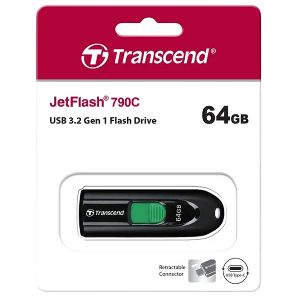 Transcend Jet Flash 790C 64 ГБ Черный photo 2
