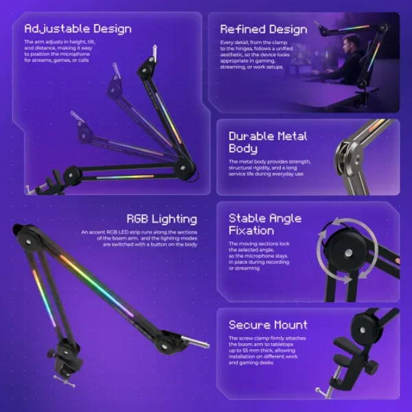 Stand Proove Neon Arm Black photo 7