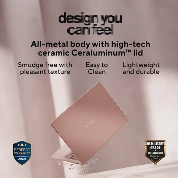 Laptop Asus Zenbook 14 OLED UX3480KA Ryzen AI 5 330 / 16 GB / 512 GB / VGA Integrată / Pink photo 2