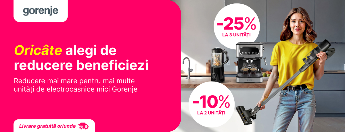 Reducere mai mare pentru mai multe unități de tehnică Gorenje!