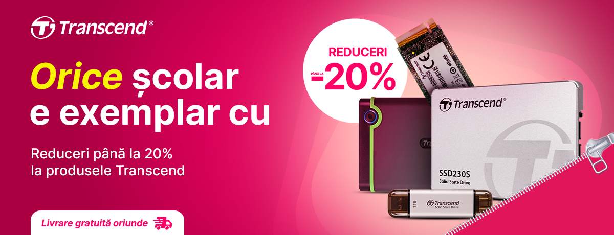 Ai produsele Transcend cu până la 20% reduceri!