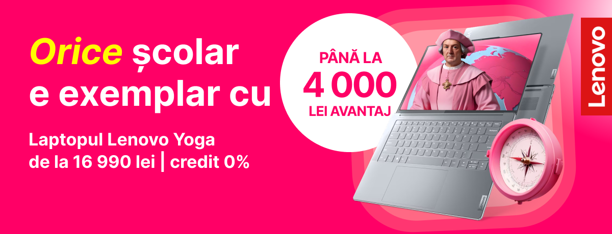Alege laptopul Lenovo Yoga cu avantaj până la 4 000 lei!