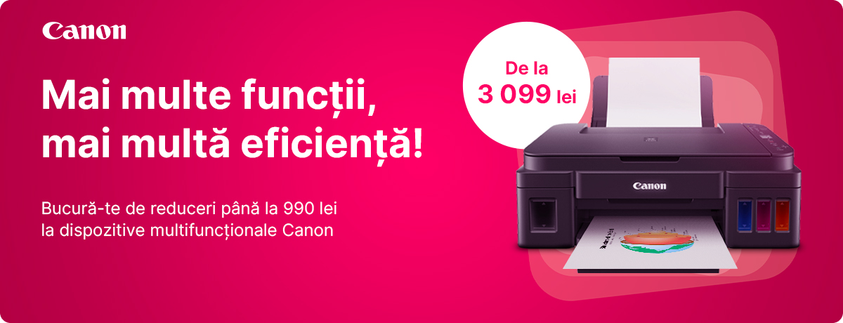 Mai multe funcții, mai multă eficiență! Dispozitive multifuncționale Canon.
