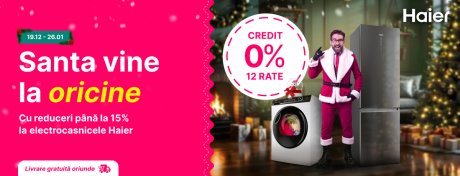 Santa vine la oricine cu reduceri la electrocasnicele Haier