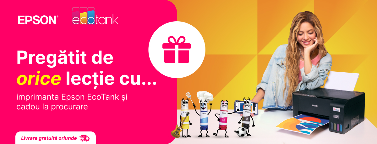 Santa-ți aduce cadou 300 lei la procurarea imprimantei Epson!