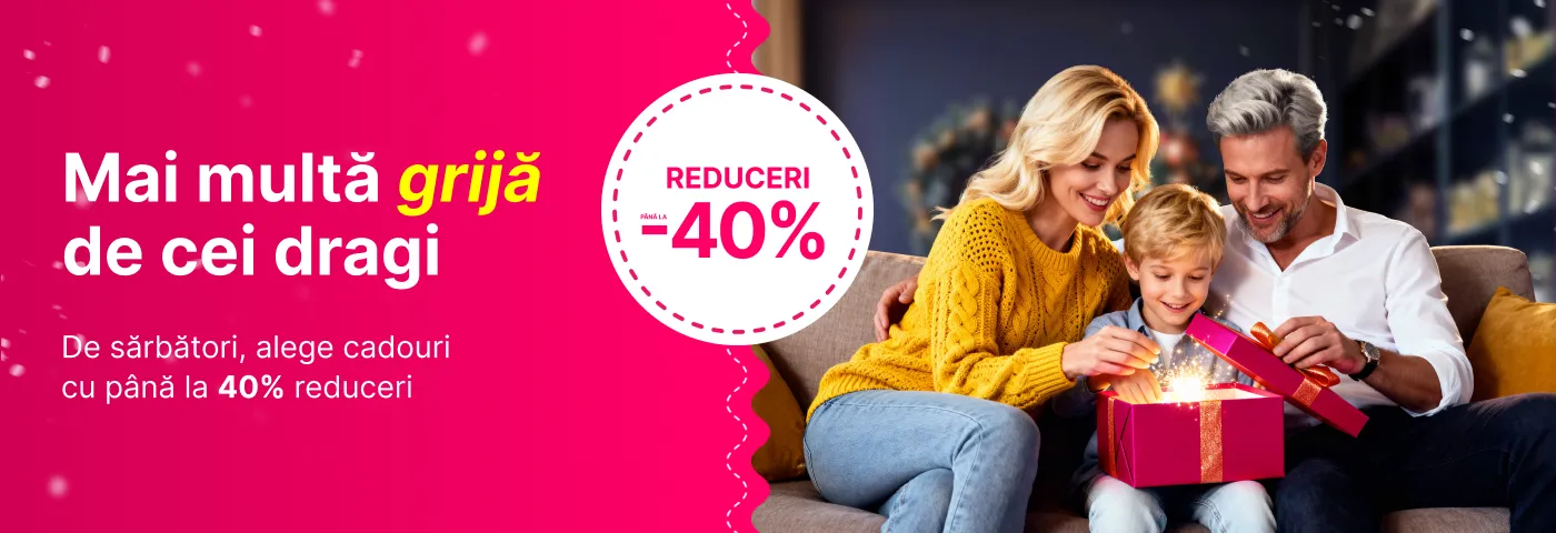 Alege cadouri de sărbători cu până la 40% reduceri!