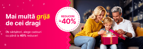 Alege cadouri de sărbători cu până la 40% reduceri!