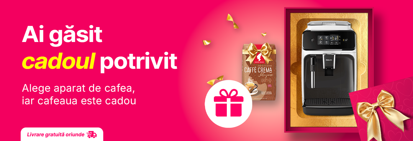 Ai găsit cadoul potrivit: aparat de cafea + cadou pachet de cafea!