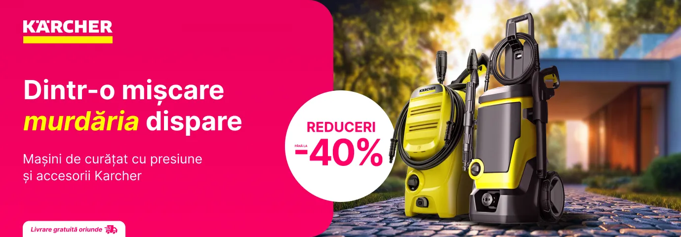 Reduceri la mașini de spălat cu presiune și accesorii Kärcher!