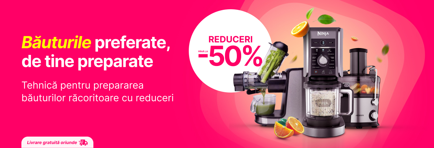 Profită de până la 50% reduceri la tehnică pentru prepararea băuturilor răcoritoare!