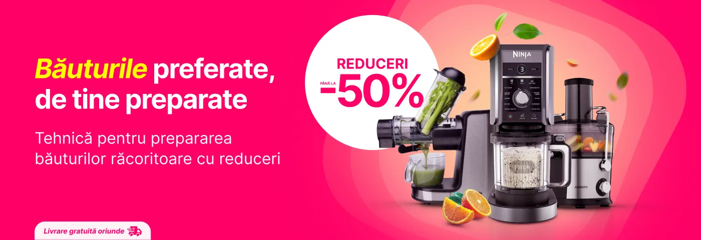 Profită de până la 50% reduceri la tehnică pentru prepararea băuturilor răcoritoare!