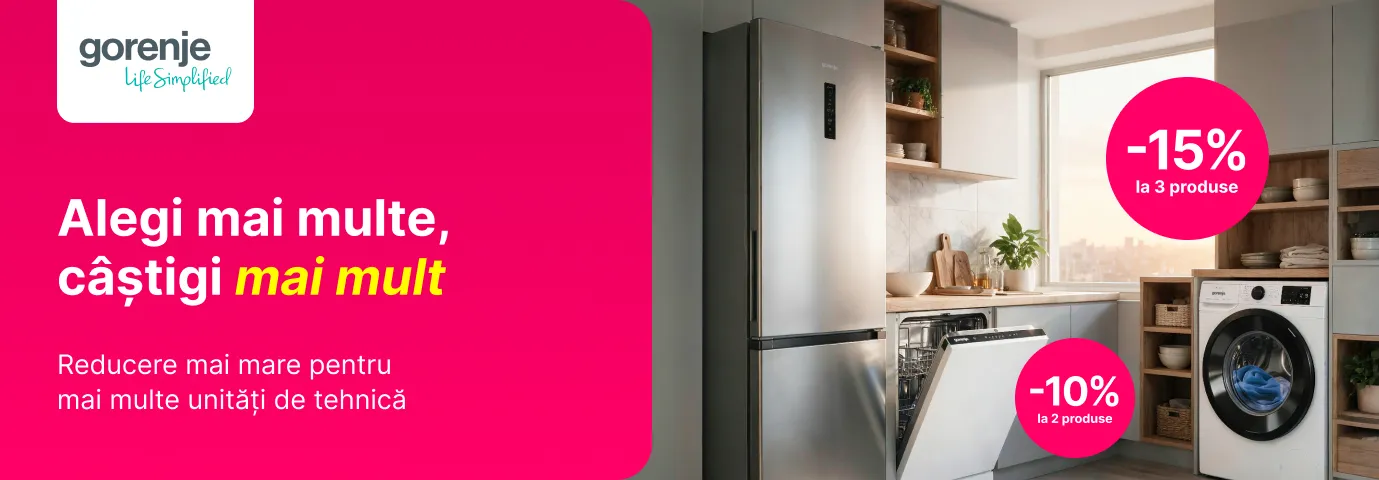 Alegi mai multe electrocasnice Gorenje, câștigi mai mult!