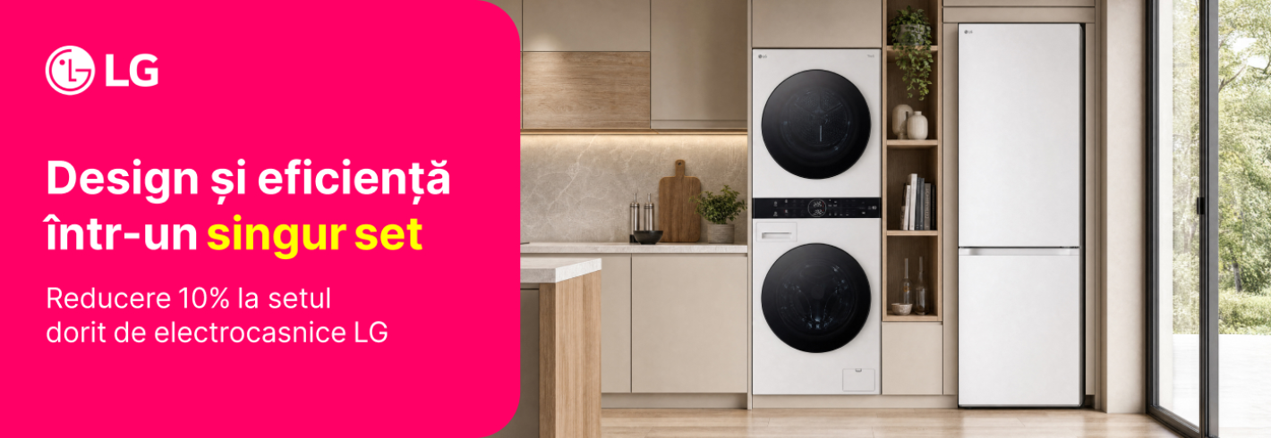 Combină electrocasnicele LG și beneficiază de reducere la set!
